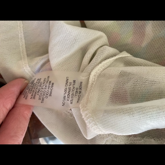 Chaus Faux Wrap Dress Low V Neck Colorful L - Picture 10 of 13